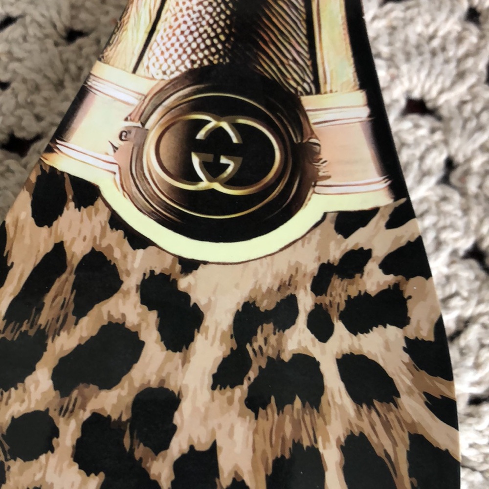 Gucci Gold and Black Leopard Champagne Bottle Wooden Home Decor - Picture 4 of 10